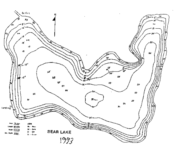 Bear Lake BJ contour map