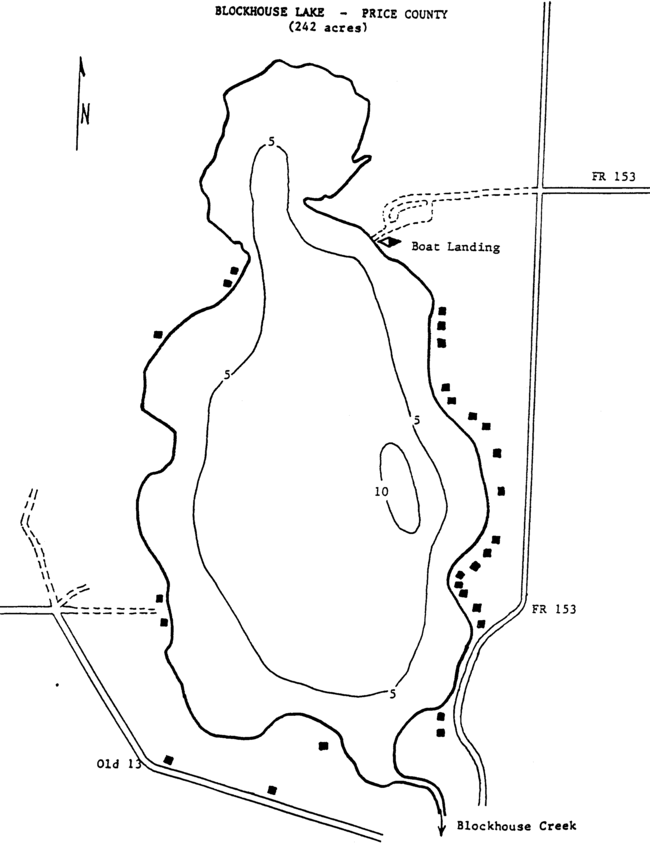 Blockhouse Lake contour map