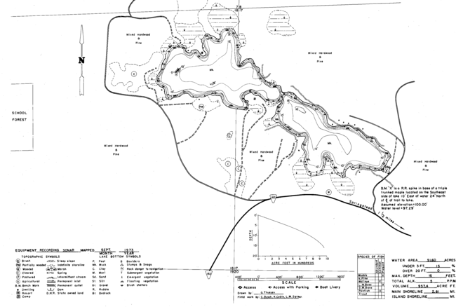 French Lake contour map
