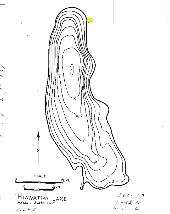 Hiawatha Lake MW contour map