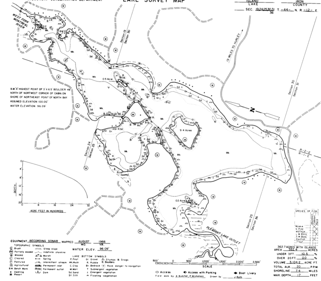Island Lake MC contour map