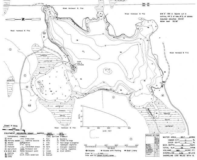 McDermott Lake contour map