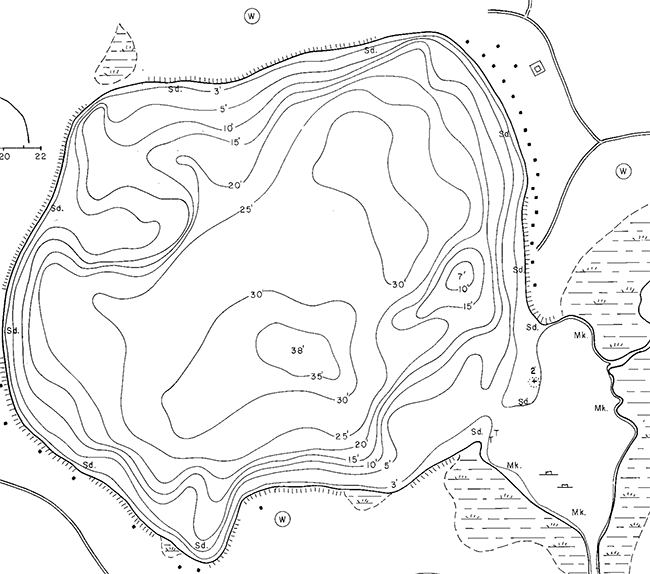 Moon Lake contour map