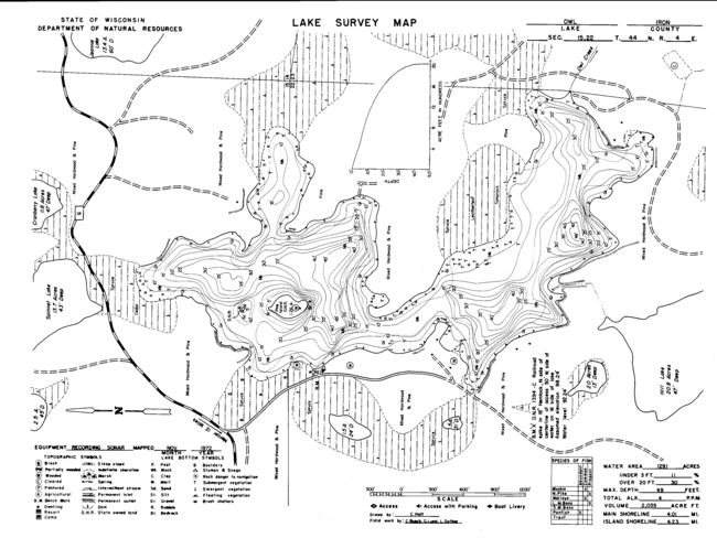 Owl Lake contour map