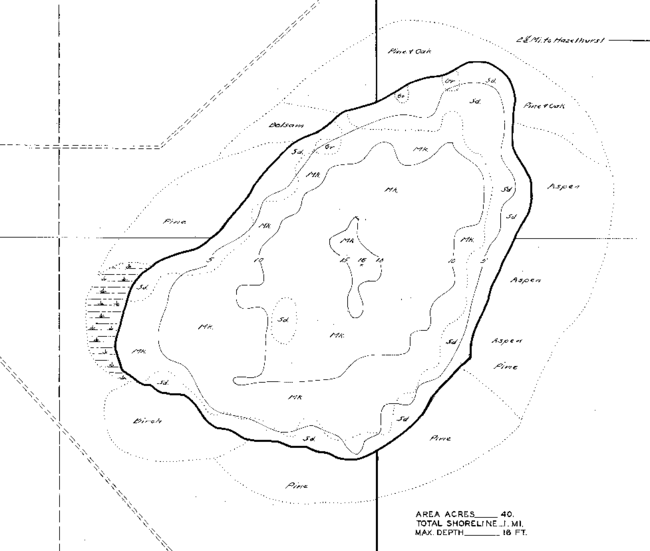 Silver Lake M contour map