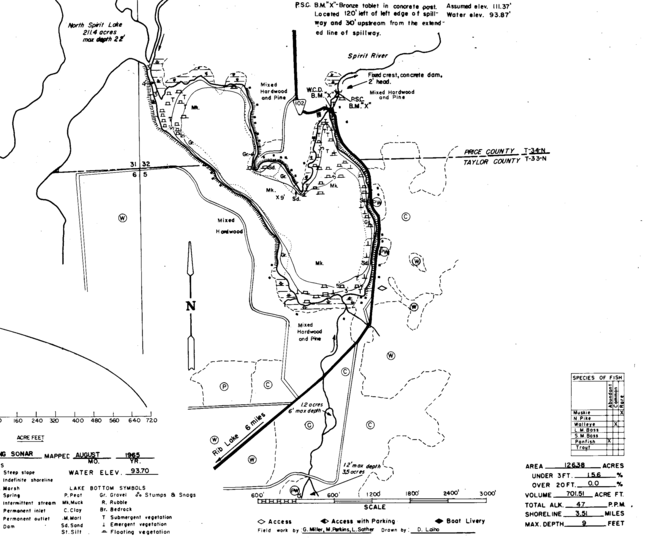 Spirit Lake M contour map