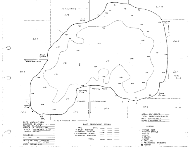 Swamp Lake contour map